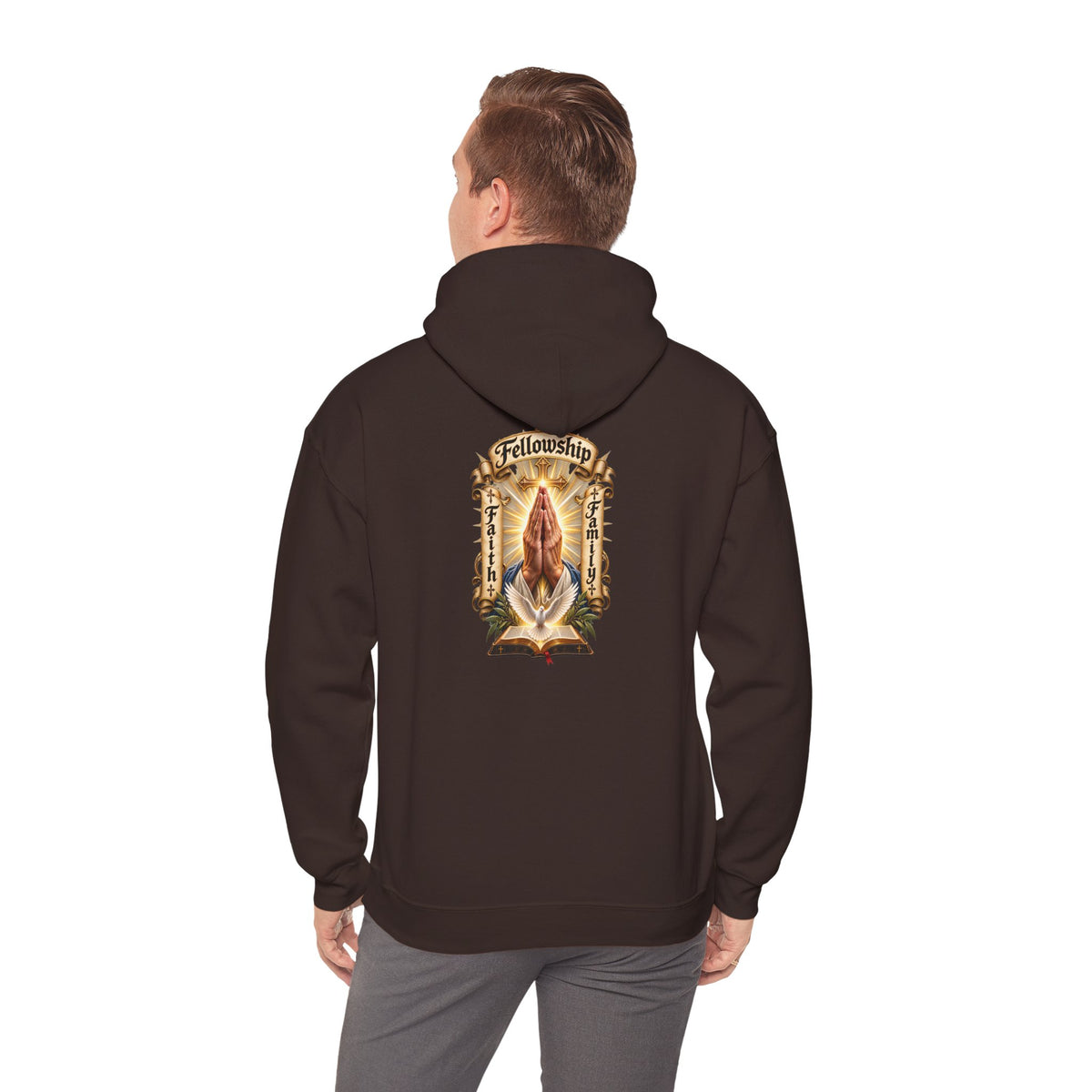 Prayer Hands Hoodie — Vintage Sacred Heart Religious Hoodie - Personalized