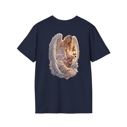 Angel Embrace T-Shirt — Serene Guardian Back Print