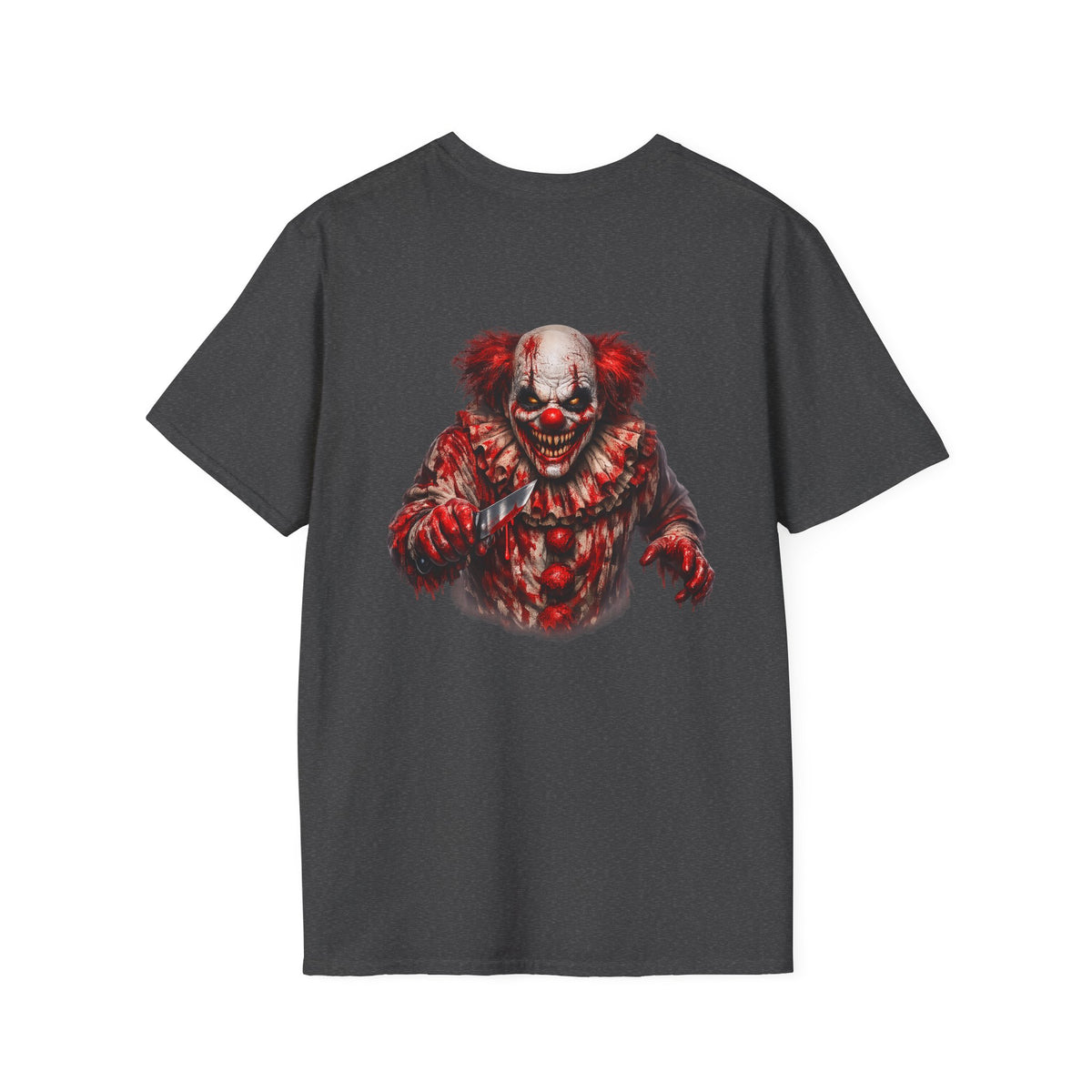 Horror Clown Bear T-Shirt— Creepy Bloodied Teddy Graphic T-Shirt - Personalized