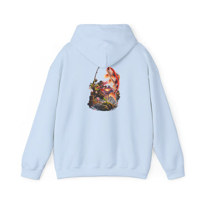 Hoodie - Koi Fish Garden Back Print Hoodie (Japanese Pond, Tranquil Zen Design)