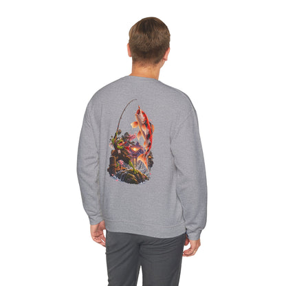 Koi Fishing Crewneck Sweatshirt — Asian Garden Koi Pond Graphic - Personalized