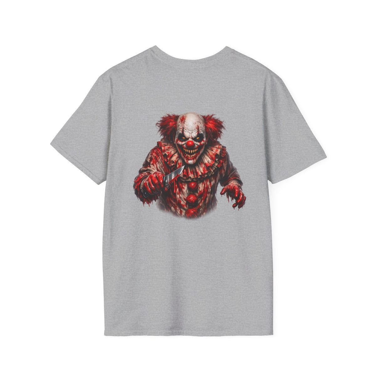 Horror Clown Bear T-Shirt— Creepy Bloodied Teddy Graphic T-Shirt - Personalized