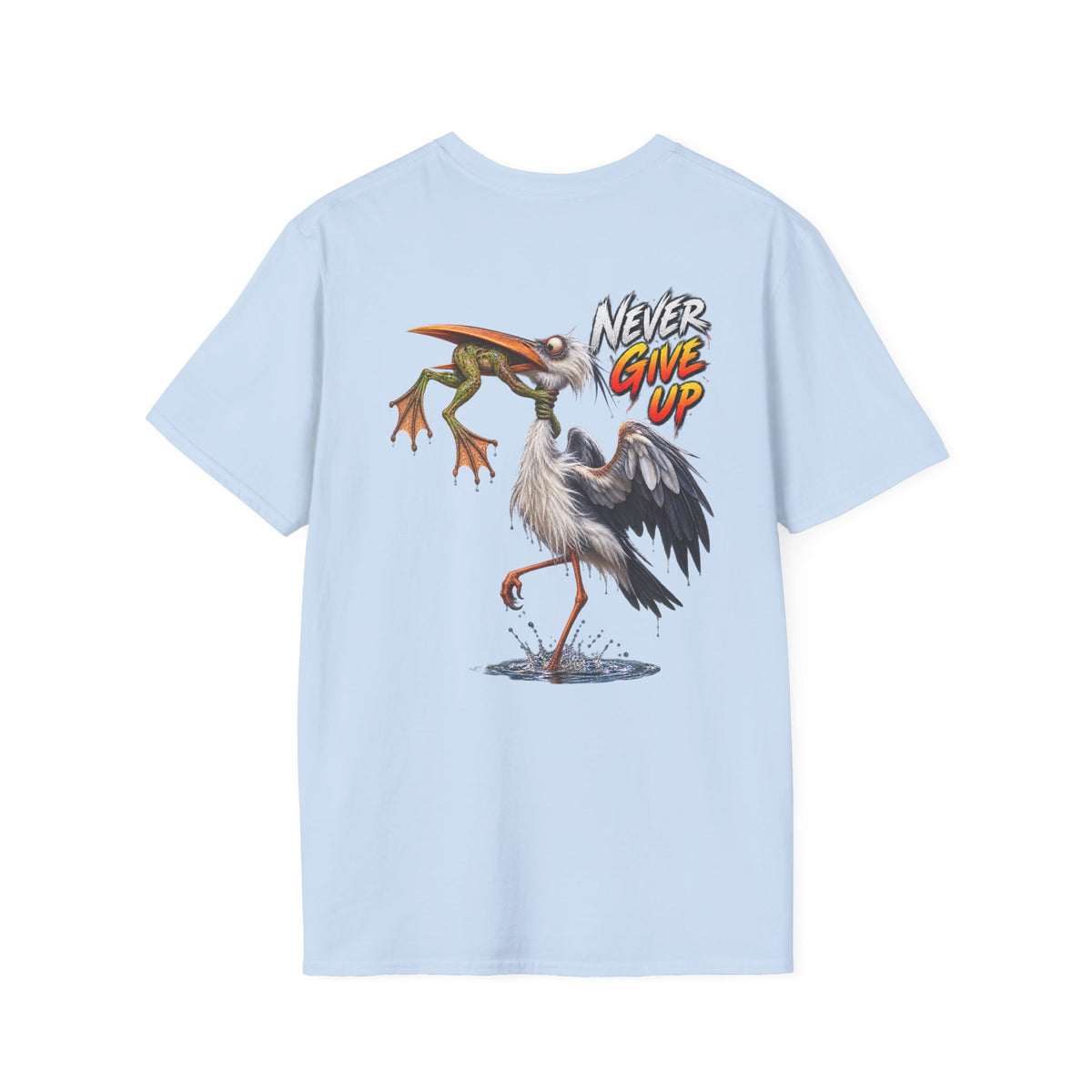 Never Give Up Stork & Frog T-Shirt