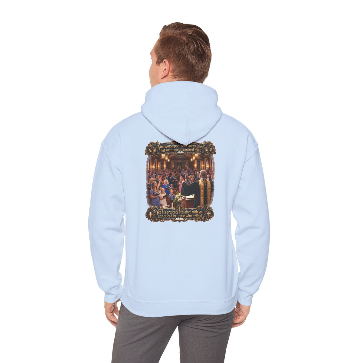 Religious Choir Scene Hoodie — Church Service Illustration - Personalized