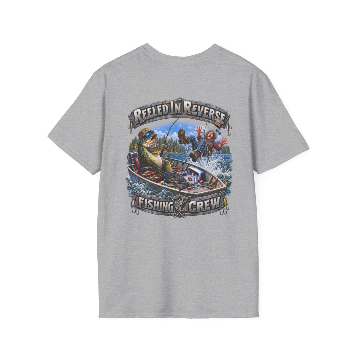 Fishing T-Shirt — "Reeled in Reverse" Graphic