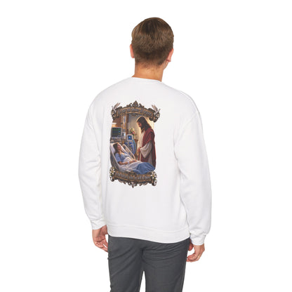 Religious Prayer Sweatshirt – Comforting Hospital Scene Pullover - Personalized