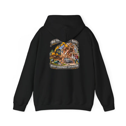 Funny Heavy Equipment Operator Hoodie — "Big Toys for Big Boys" Construction Truck Graphic - Personalized