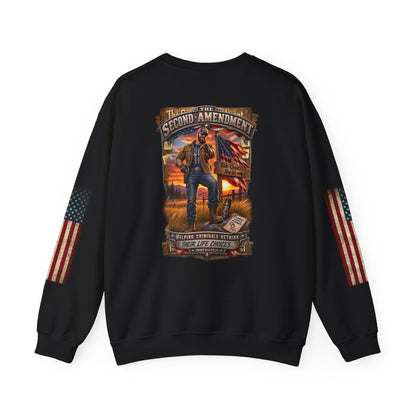 Veteran Tribute Crewneck Sweatshirt— American Flag Sleeve Patriotic Military Sweatshirt