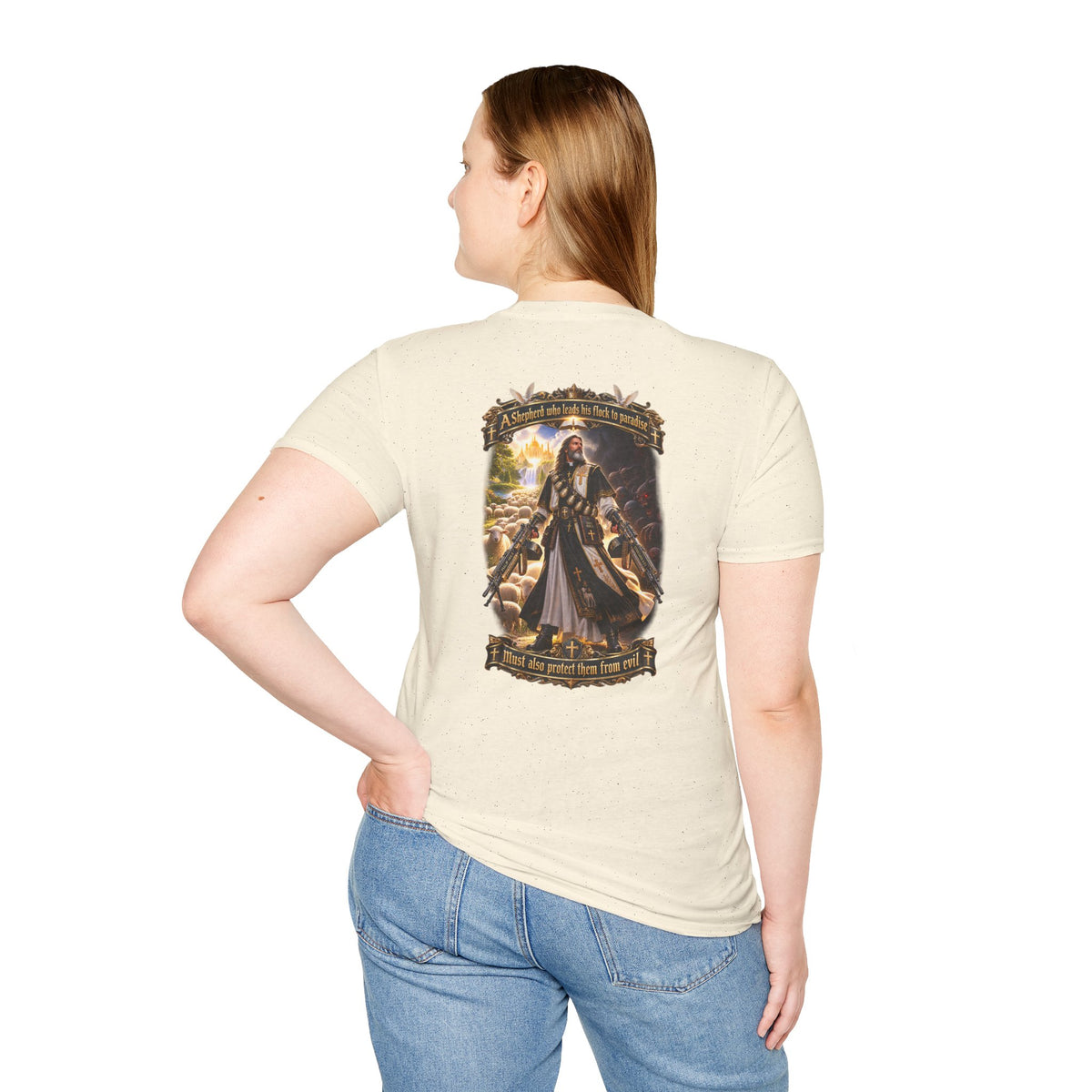Hoodie: Gothic Angel Guardian Back Print T-Shirt – Dark Fantasy Streetwear - Personalized