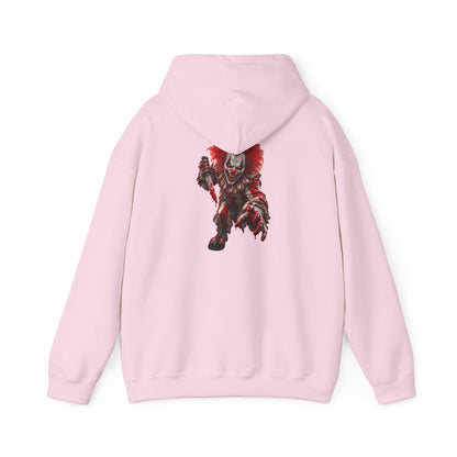 Horror Clown Graphic Hoodie — Creepy Red Pennywise Style Back Print - Personalized