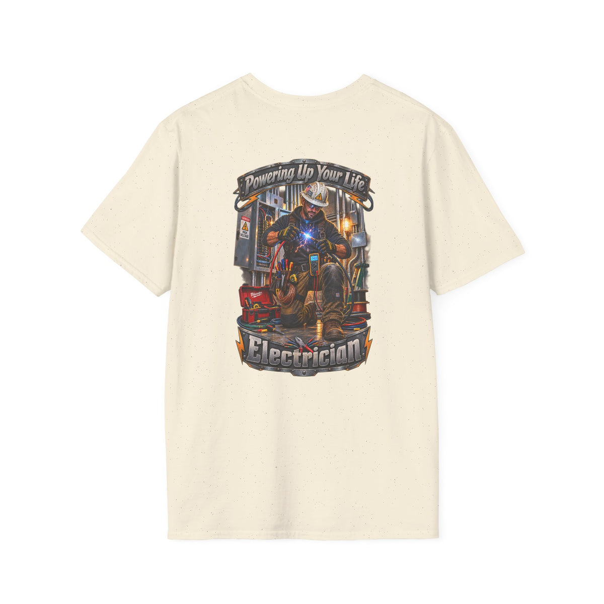 Electrician T-Shirt — 'Powering Up Your Life' Tradesman Gift