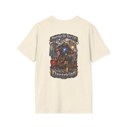 Electrician T-Shirt — 'Powering Up Your Life' Tradesman Gift