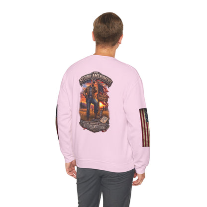 Veteran Tribute Crewneck Sweatshirt — American Flag Sleeve Patriotic Military Sweatshirt - Personalized