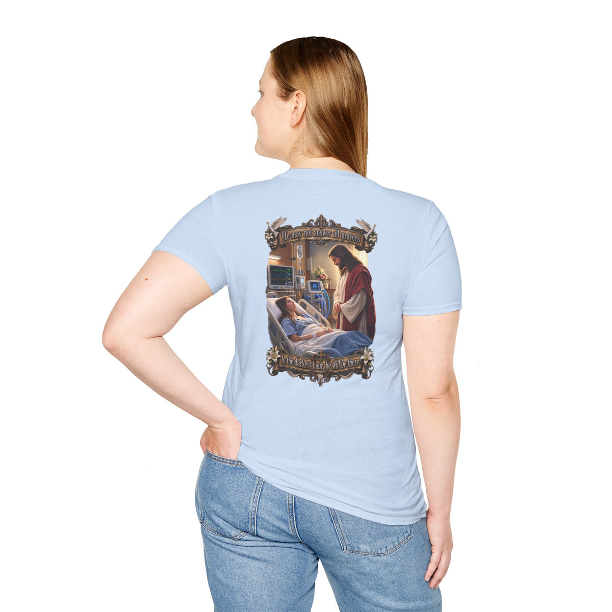 Religious Prayer T-Shirt – Comforting Hospital Scene Pullover - Personalized