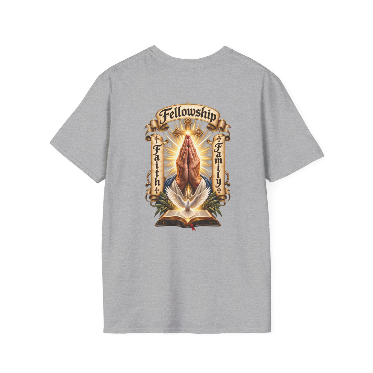 Prayer Hands T-Shirt — Vintage Sacred Heart Religious T-Shirt - Personalized
