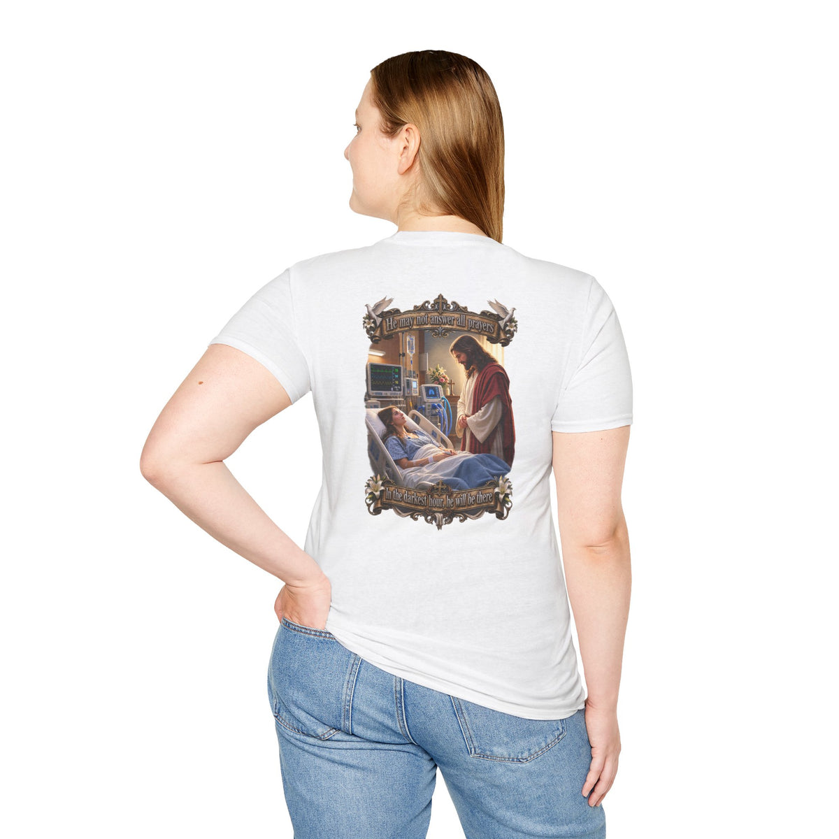 Religious Prayer T-Shirt – Comforting Hospital Scene Pullover - Personalized
