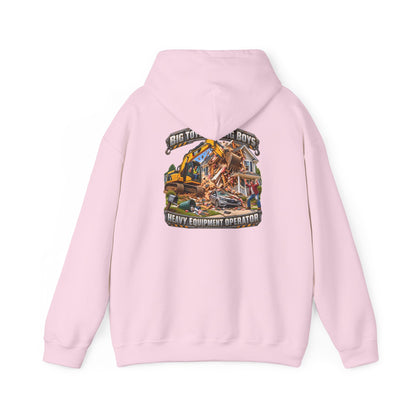 Funny Heavy Equipment Operator Hoodie — "Big Toys for Big Boys" Construction Truck Graphic - Personalized