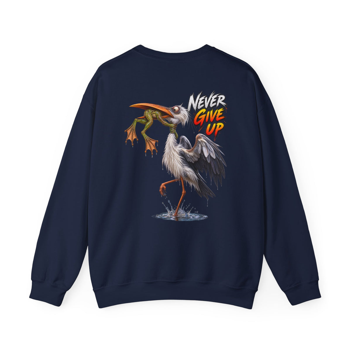 Never Give Up Stork & Frog Crewneck Sweatshirt - Personalized