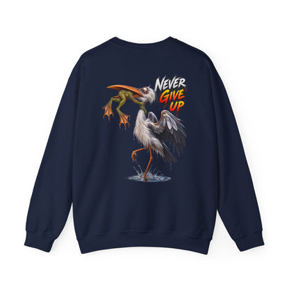 Never Give Up Stork & Frog Crewneck Sweatshirt - Personalized