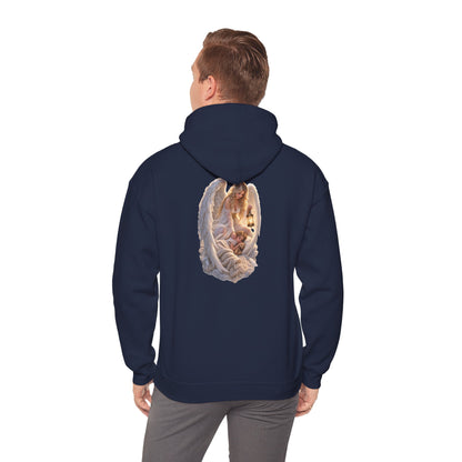 Angel Embrace Hoodie — Serene Guardian Back Print