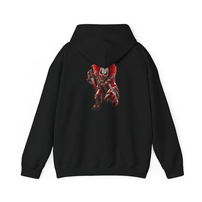 Horror Clown Graphic Hoodie — Creepy Red Pennywise Style Back Print - Personalized