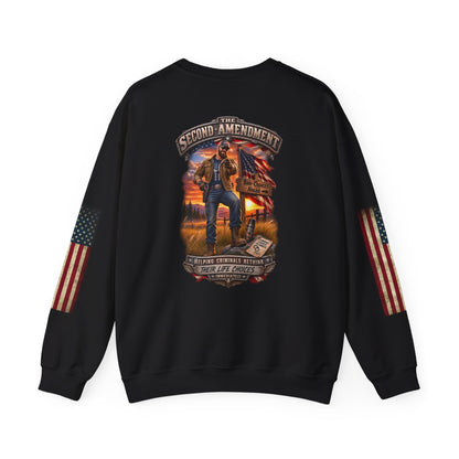 Veteran Tribute Crewneck Sweatshirt — American Flag Sleeve Patriotic Military Sweatshirt - Personalized
