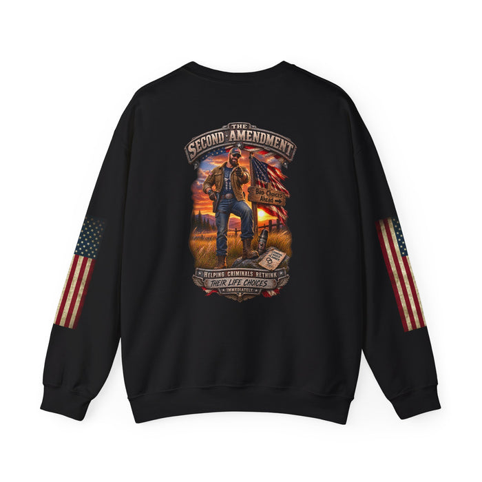 Veteran Tribute Crewneck Sweatshirt — American Flag Sleeve Patriotic Military Sweatshirt - Personalized
