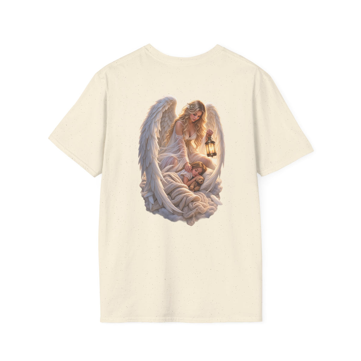 Angel Embrace T-Shirt — Serene Guardian Back Print - personalized