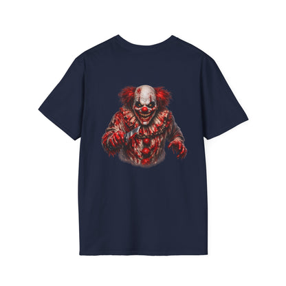 Horror Clown Bear T-Shirt— Creepy Bloodied Teddy Graphic T-Shirt