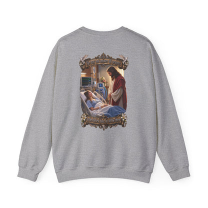 Religious Prayer Sweatshirt – Comforting Hospital Scene Pullover - Personalized