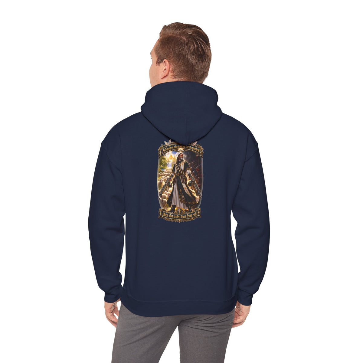 Hoodie: Gothic Angel Guardian Back Print Hoodie – Dark Fantasy Streetwear - Personalized