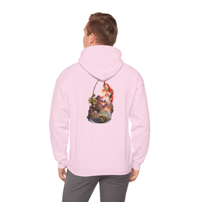 Hoodie - Koi Fish Garden Back Print Hoodie (Japanese Pond, Tranquil Zen Design)