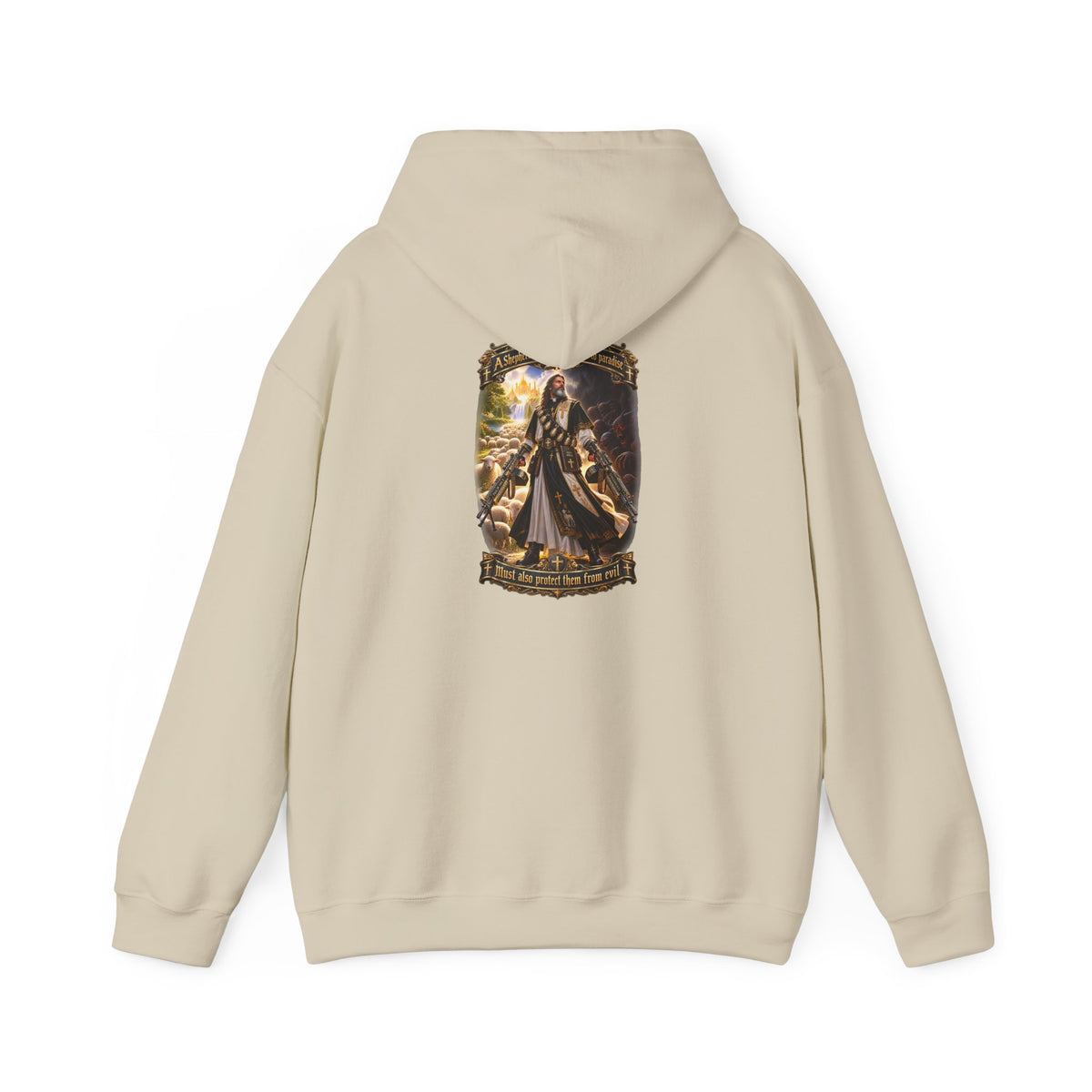 Hoodie: Gothic Angel Guardian Back Print Hoodie – Dark Fantasy Streetwear