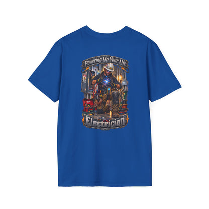 Electrician T-Shirt — 'Powering Up Your Life' Tradesman Gift