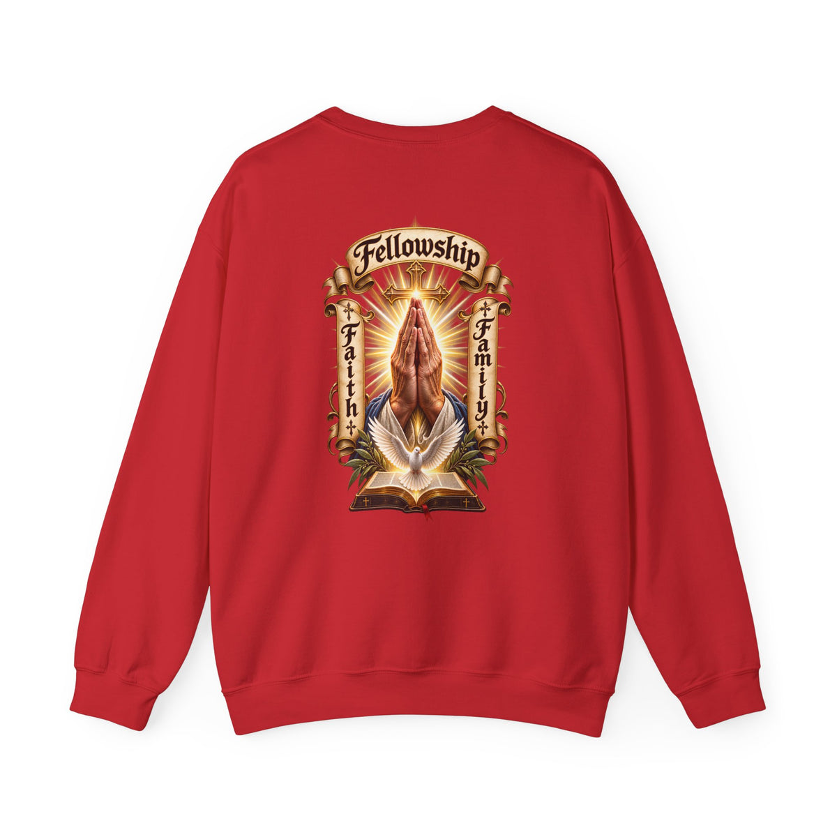 Prayer Hands Sweatshirt — Vintage Sacred Heart Religious Sweatshirt - Personalized