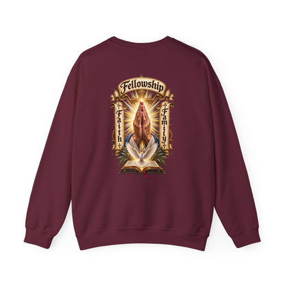 Prayer Hands Sweatshirt — Vintage Sacred Heart Religious Sweatshirt - Personalized