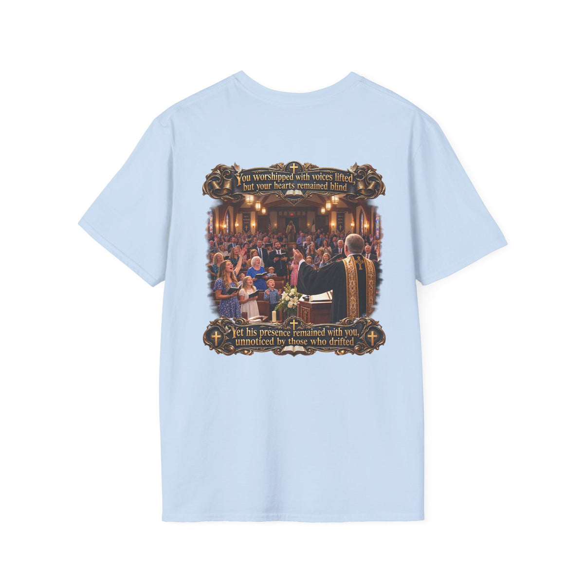 Religious Choir Scene T-Shirt — Church Service Illustration - Personalized