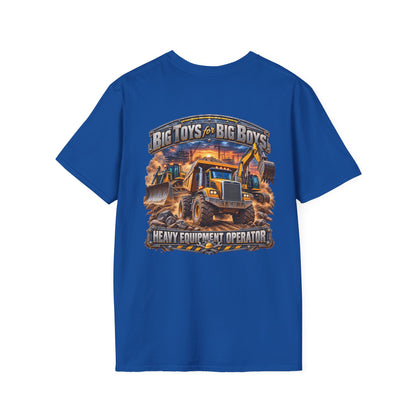 Heavy Equipment Operator T-Shirt — "Big Toys for Big Boys" Construction Truck Graphic