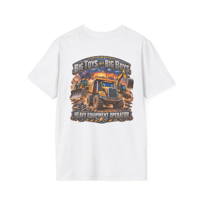 Heavy Equipment Operator T-Shirt — "Big Toys for Big Boys" Construction Truck Graphic