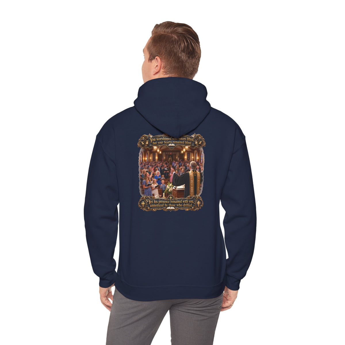Religious Choir Scene Hoodie — Church Service Illustration - Personalized