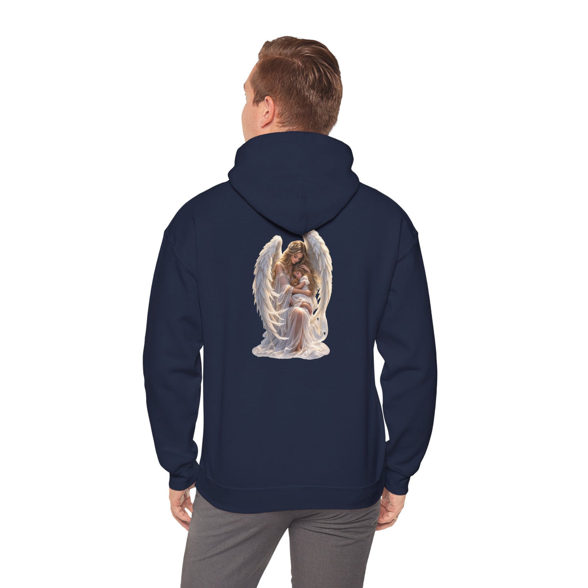 Angel Mother & Child Hoodie – Serene Guardian Graphic Hoodie
