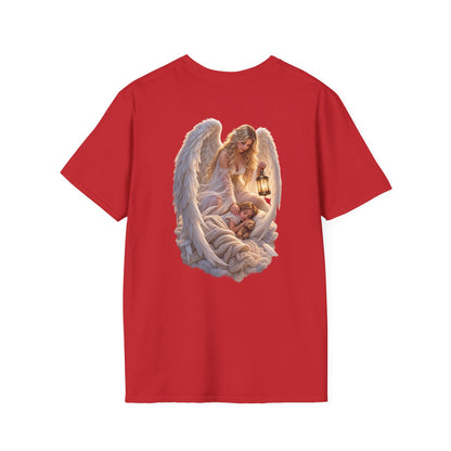 Angel Embrace T-Shirt — Serene Guardian Back Print - personalized