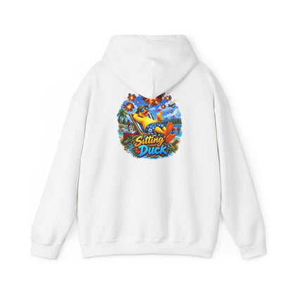Sitting Duck Graphic Hoodie – Colorful Tropical Duck Illustration - Personalized