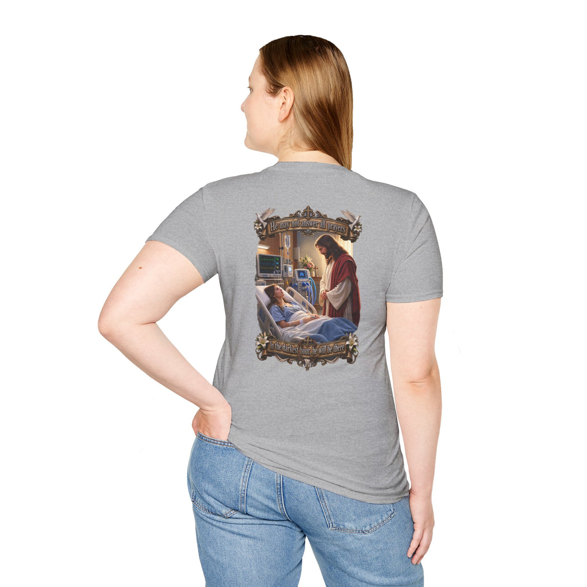Religious Prayer T-Shirt – Comforting Hospital Scene Pullover - Personalized