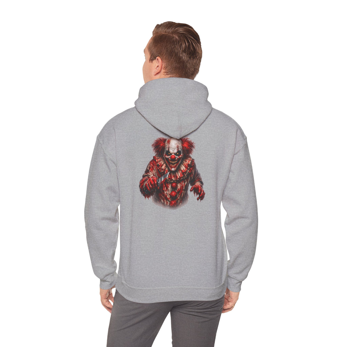 Horror Clown Bear Hoodie — Creepy Bloodied Teddy Graphic Sweatshirt - Personalized