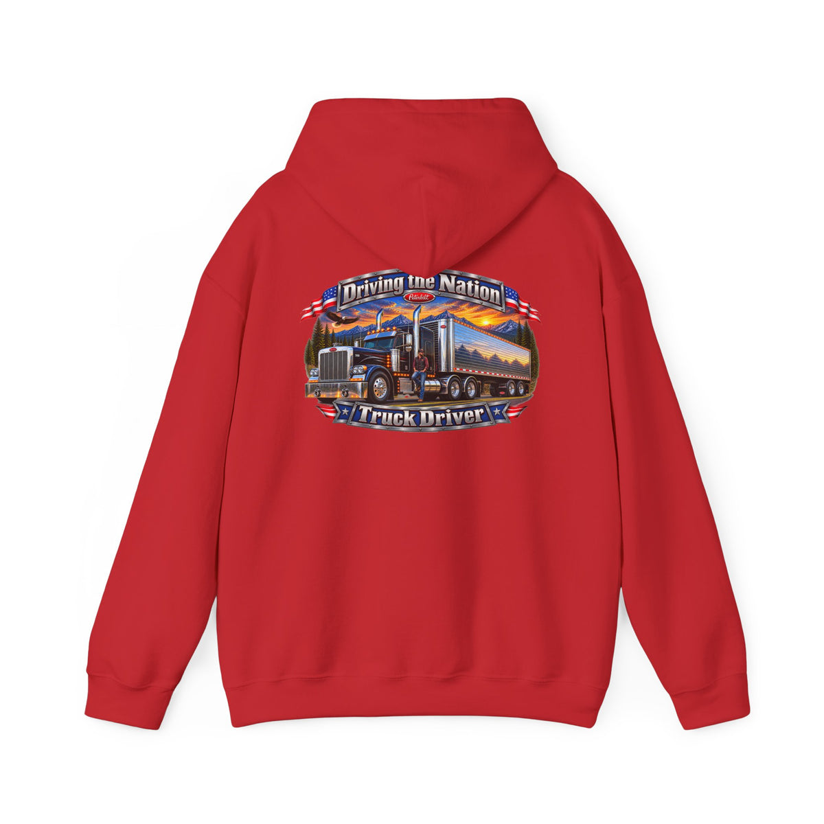 Truck Driver Hoodie  — "Driving the Nation" Patriotic Semi-Truck Design