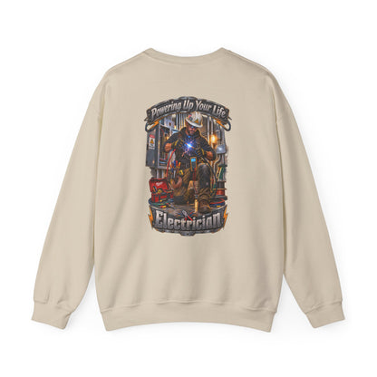 Electrician Crewneck Sweatshirt — 'Powering Up Your Life' Tradesman Gift - Personalized