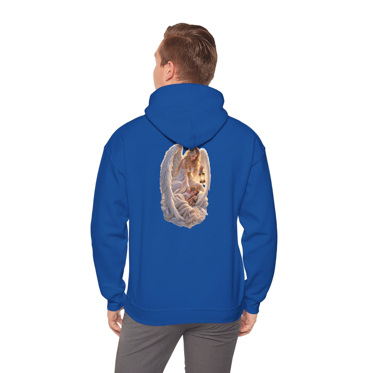 Angel Embrace Hoodie — Serene Guardian Back Print - personalized