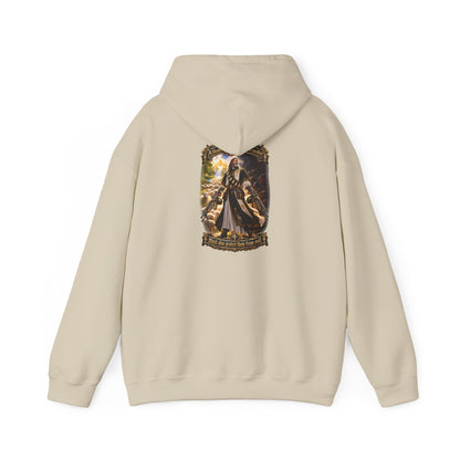 Hoodie: Gothic Angel Guardian Back Print Hoodie – Dark Fantasy Streetwear - Personalized