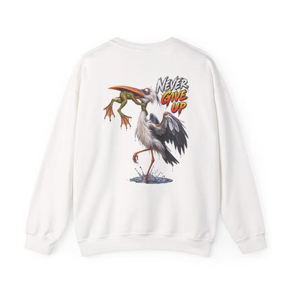 Never Give Up Stork & Frog Crewneck Sweatshirt